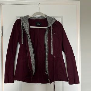 Maroon hooded jacket
